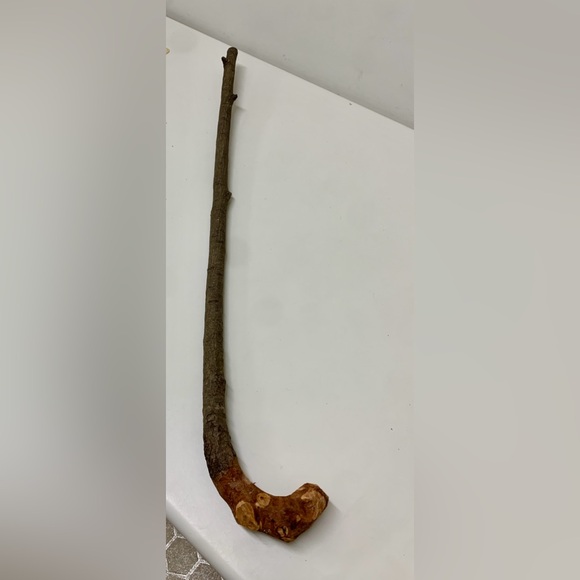 Vtg Raw Cherry Branch Wood Home Made Hand Crafted Walking Stick Cane - Picture 5 of 12